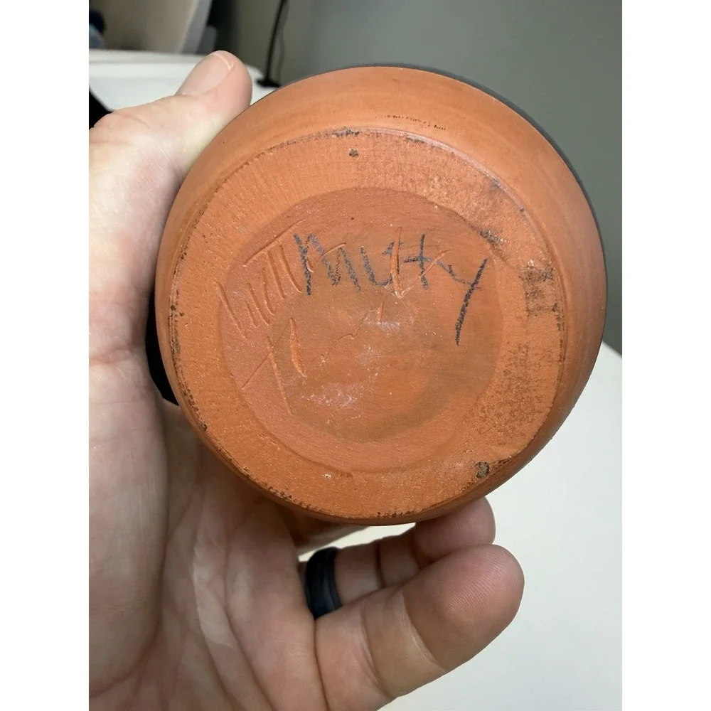Cedar Mesa Pottery Navajo Vase Hand Painted Etched Signed M Maryboy Southwest 5